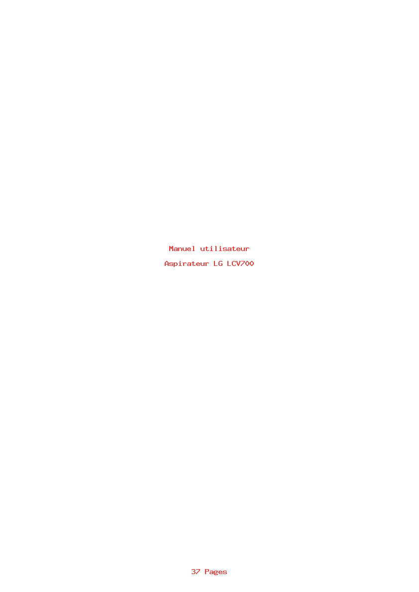 Page 1 de la notice Manuel utilisateur LG LCV700