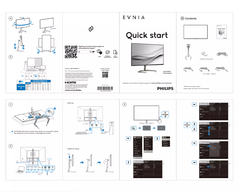 Page n°1 - Guide de démarrage rapide Philips 32M1N5800A