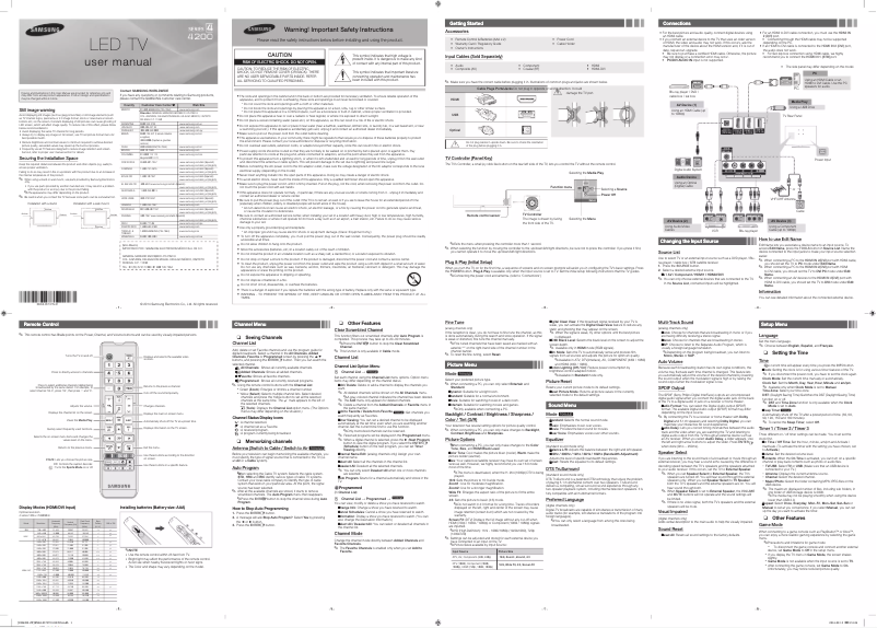 Página 1 del manual Manual de usuario Samsung UN48H4200AF