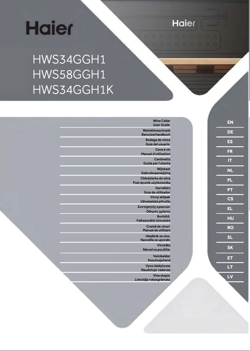 Page 1 de la notice Manuel utilisateur Haier HWS58GGH1