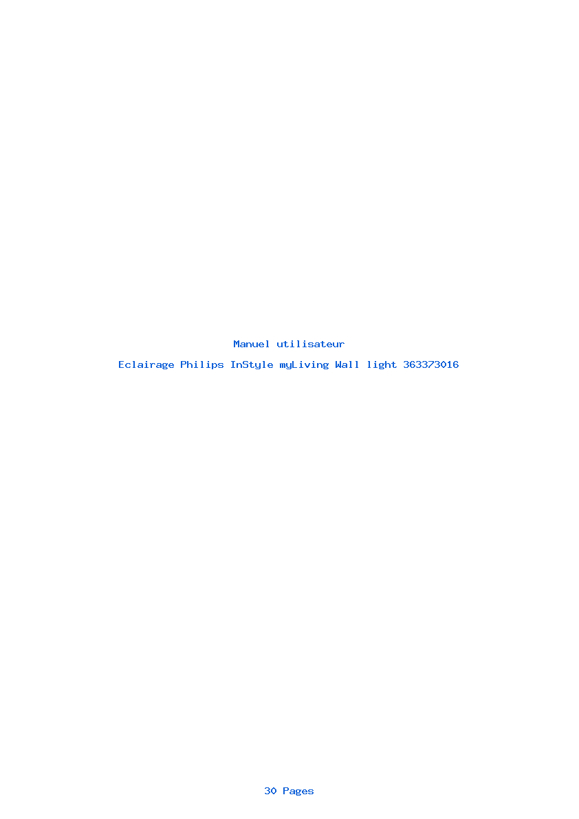Page 1 de la notice Manuel utilisateur Philips InStyle myLiving Wall light 363373016