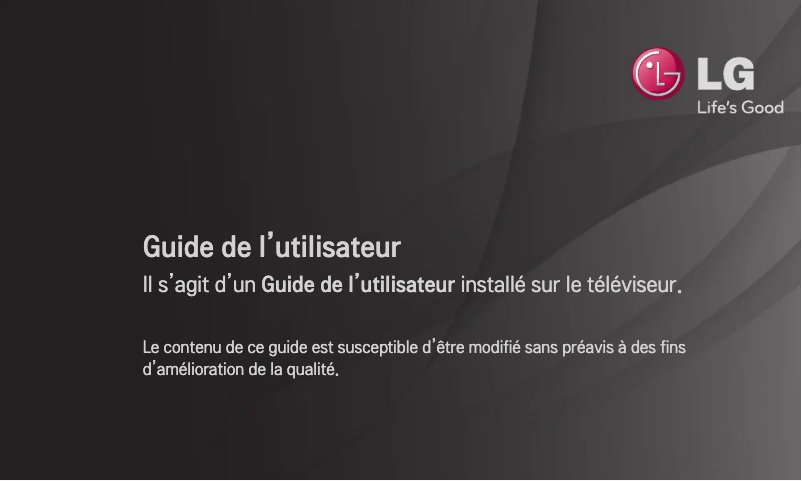 Page 1 de la notice Manuel utilisateur LG 47LM6700
