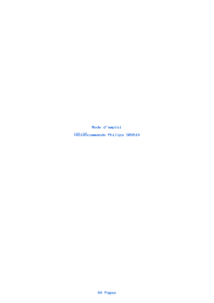 Page 1 de la notice Mode d'emploi Philips SRU510