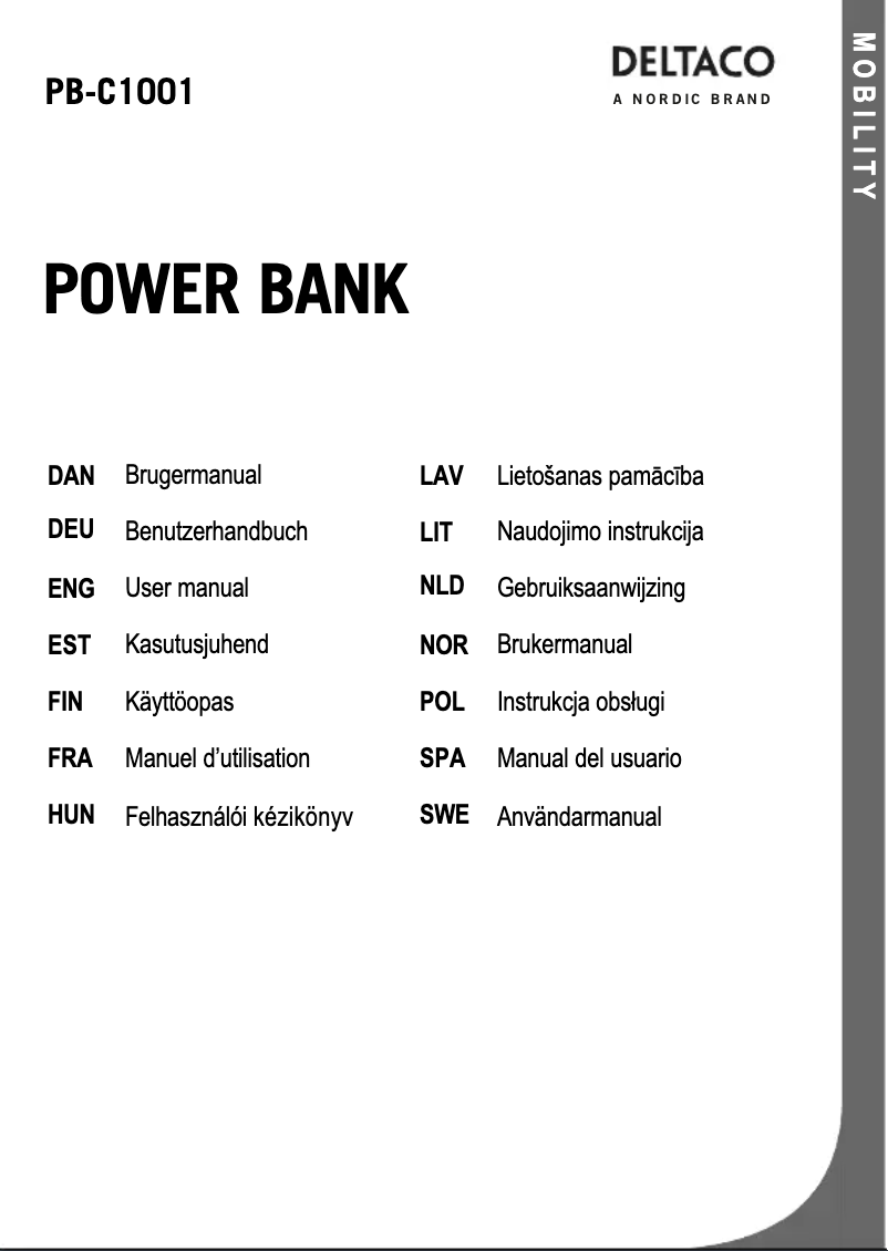 Page 1 of the manual User Manual Deltaco C1001