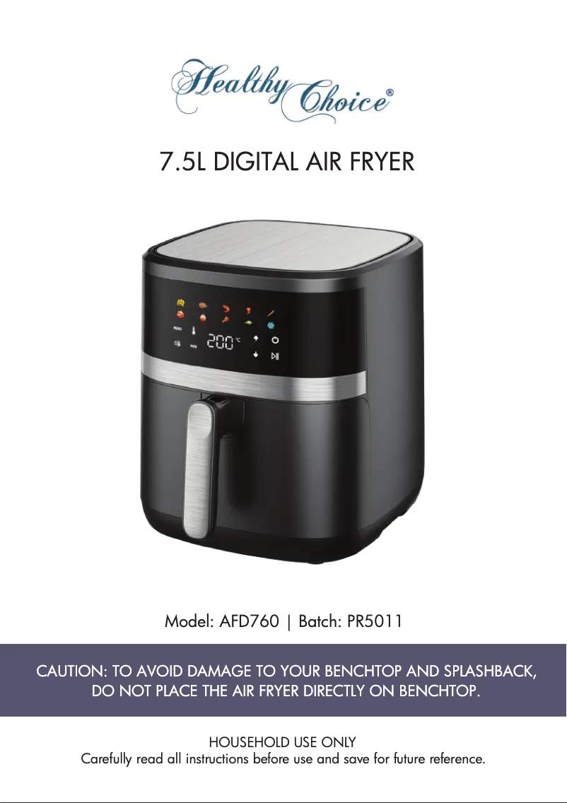 Page 1 de la notice Manuel utilisateur Healthy Choice AFD760
