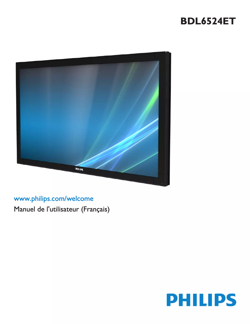 Página 1 del manual Guía de inicio rápido Philips Signage Solutions BDL6524ET