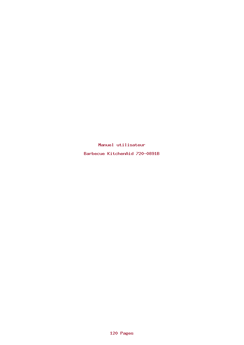 Page 1 de la notice Manuel utilisateur KitchenAid 720-0891B