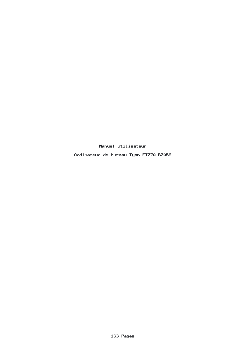 Page 1 de la notice Manuel utilisateur Tyan FT77A-B7059