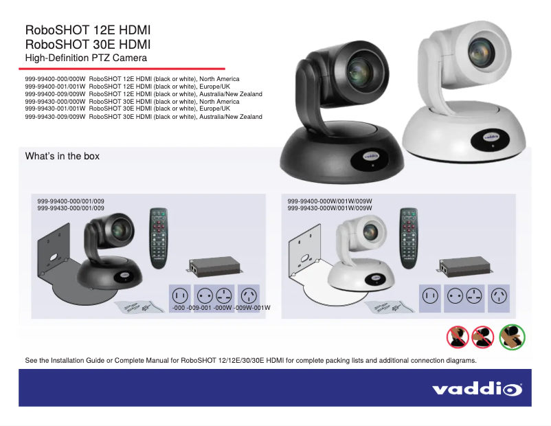 Página 1 del manual Manual de usuario Vaddio RoboSHOT 30E HDMI