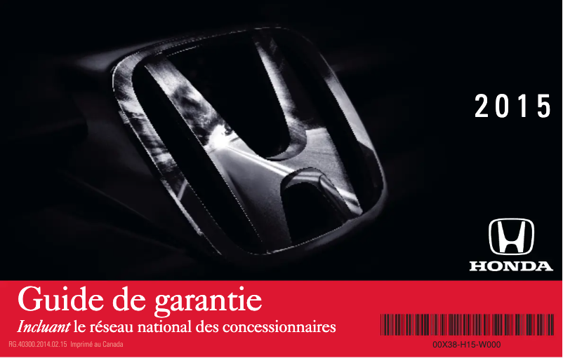 Page 1 de la notice Manuel d'utilisation et d'entretien Honda Accord (2015)
