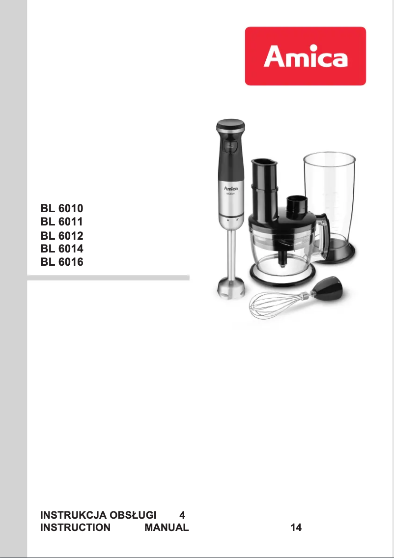 Page 1 of the manual User Manual Amica BL 6016