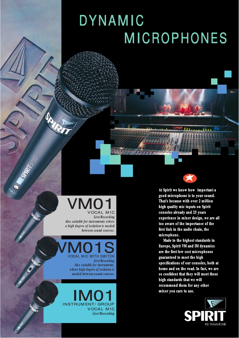 Page 1 de la notice Manuel utilisateur Soundcraft Spirit VM01
