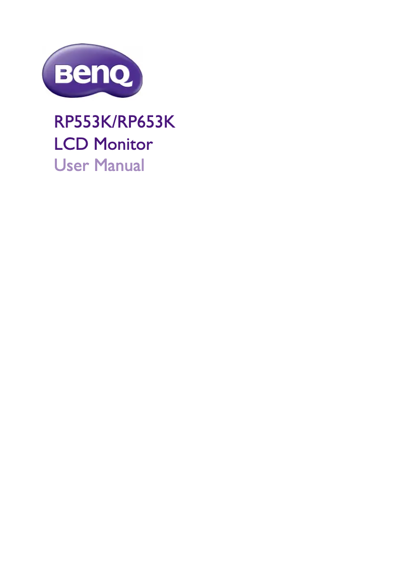 Page 1 of the manual User Manual BenQ IFP RP653K