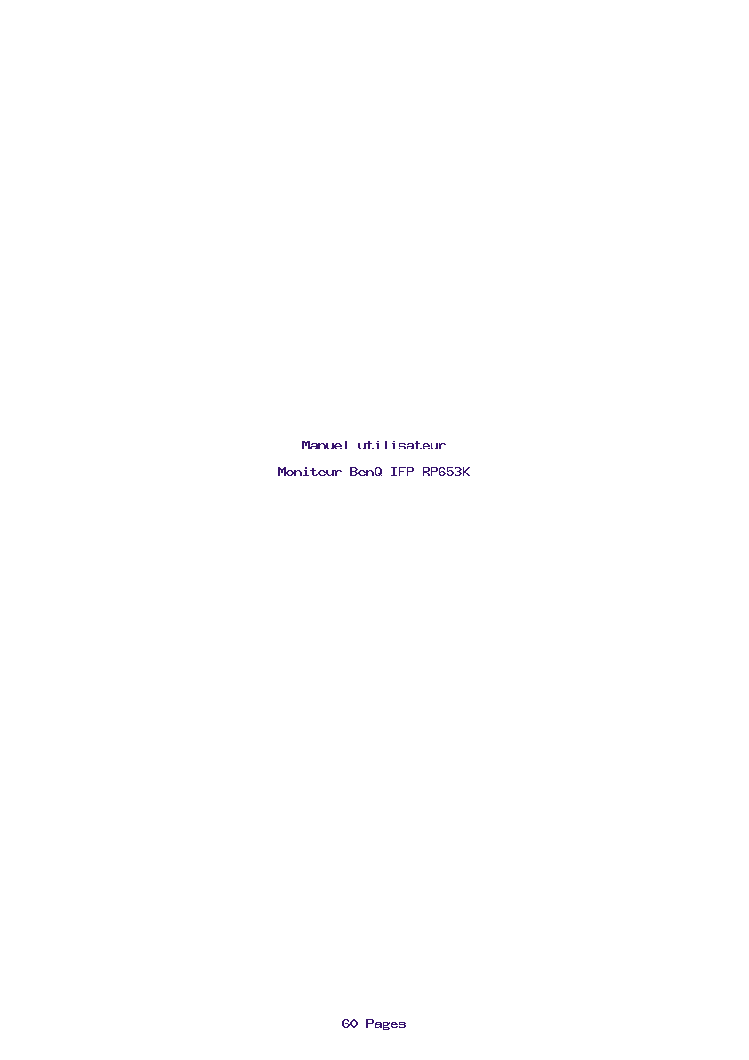 Page 1 de la notice Manuel utilisateur BenQ IFP RP653K