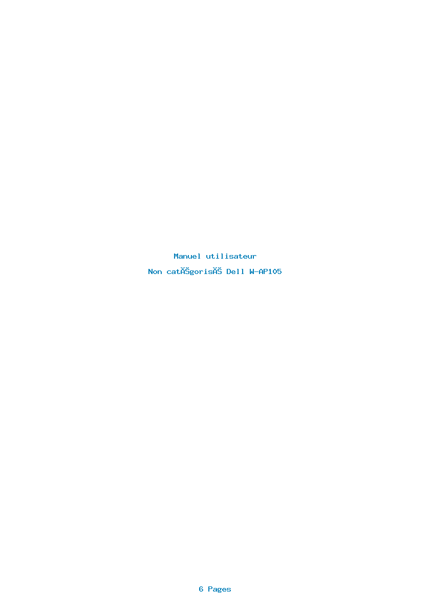Page 1 de la notice Manuel utilisateur Dell W-AP105
