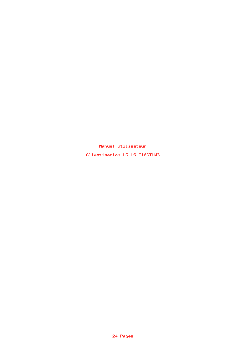 Page 1 de la notice Manuel utilisateur LG LS-C186TLW3