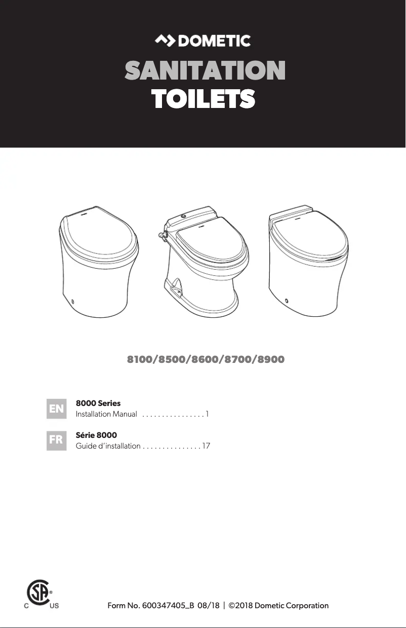 Page 1 de la notice Manuel utilisateur Dometic MasterFlush MF 8540