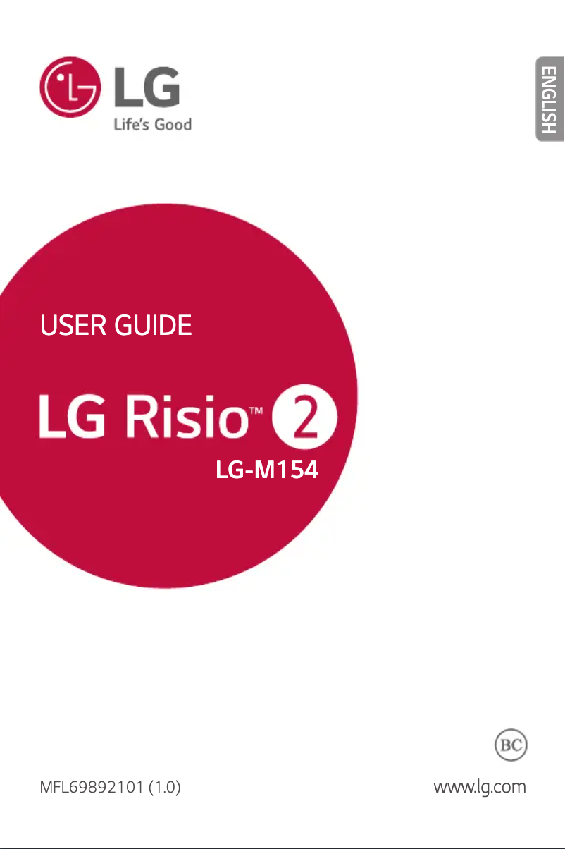 Page 1 de la notice Manuel utilisateur LG Risio 2