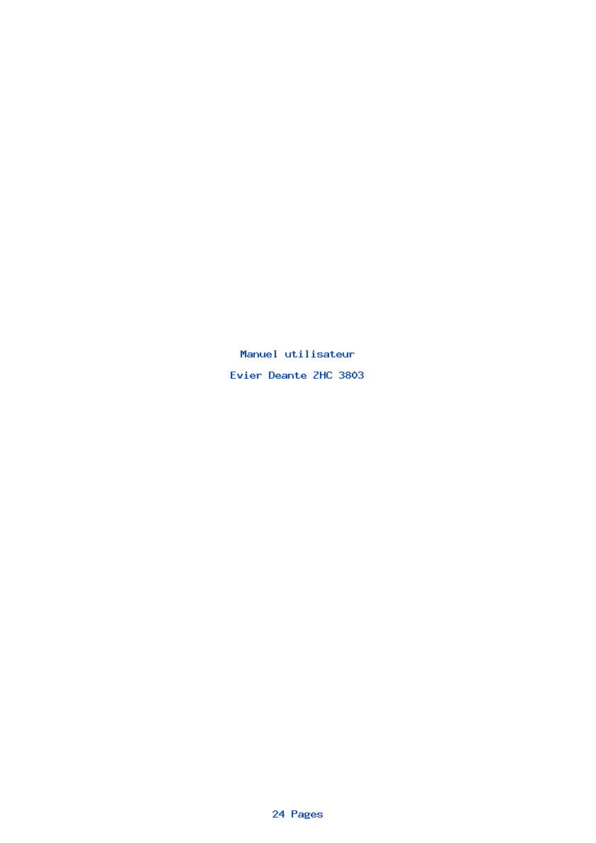 Page 1 de la notice Manuel utilisateur Deante ZHC 3803
