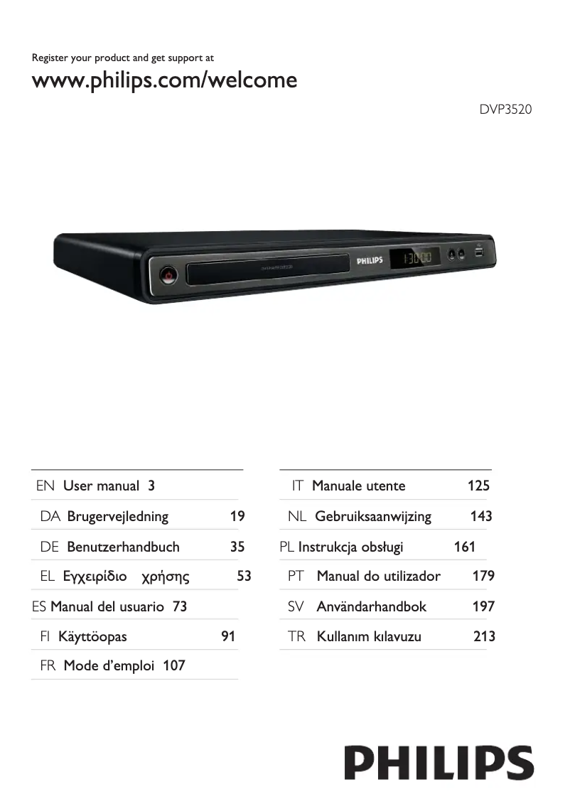 Página 1 del manual Manual de usuario Philips DVP3520