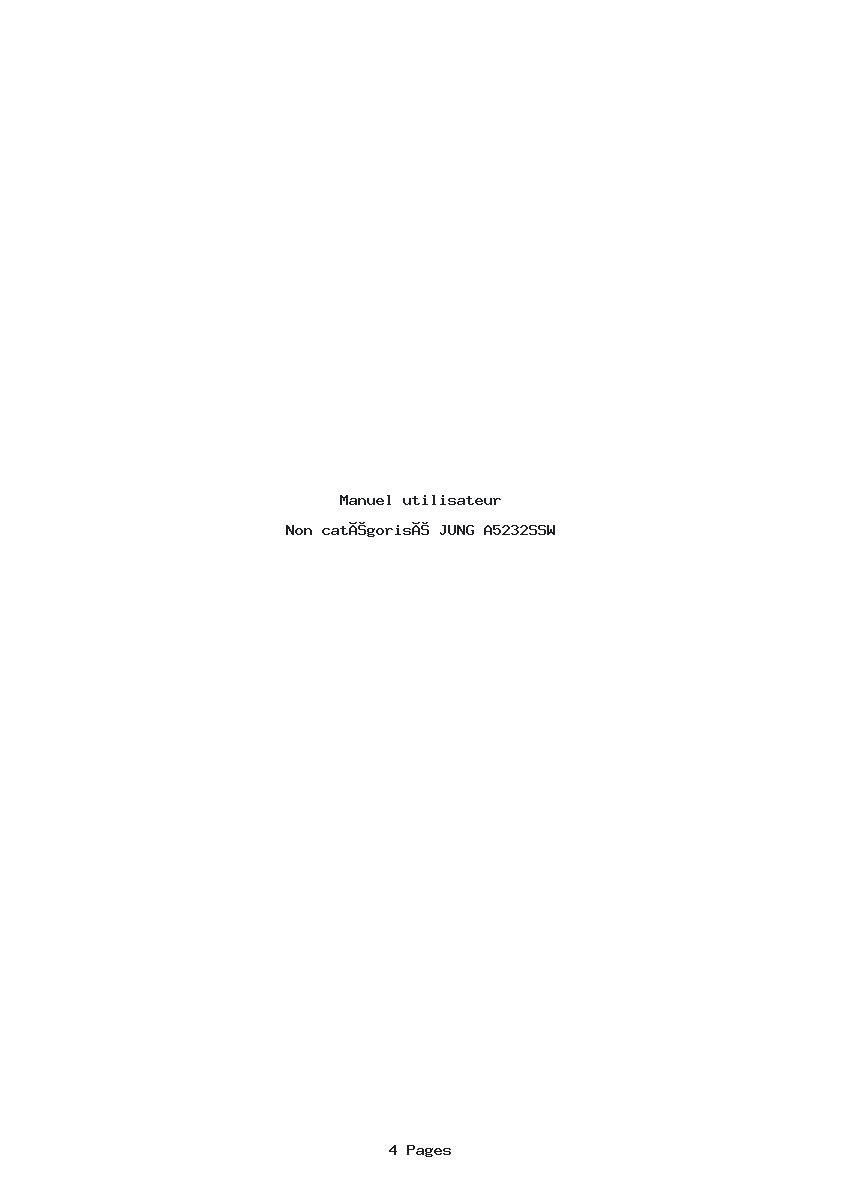 Page 1 de la notice Manuel utilisateur JUNG A5232SSW