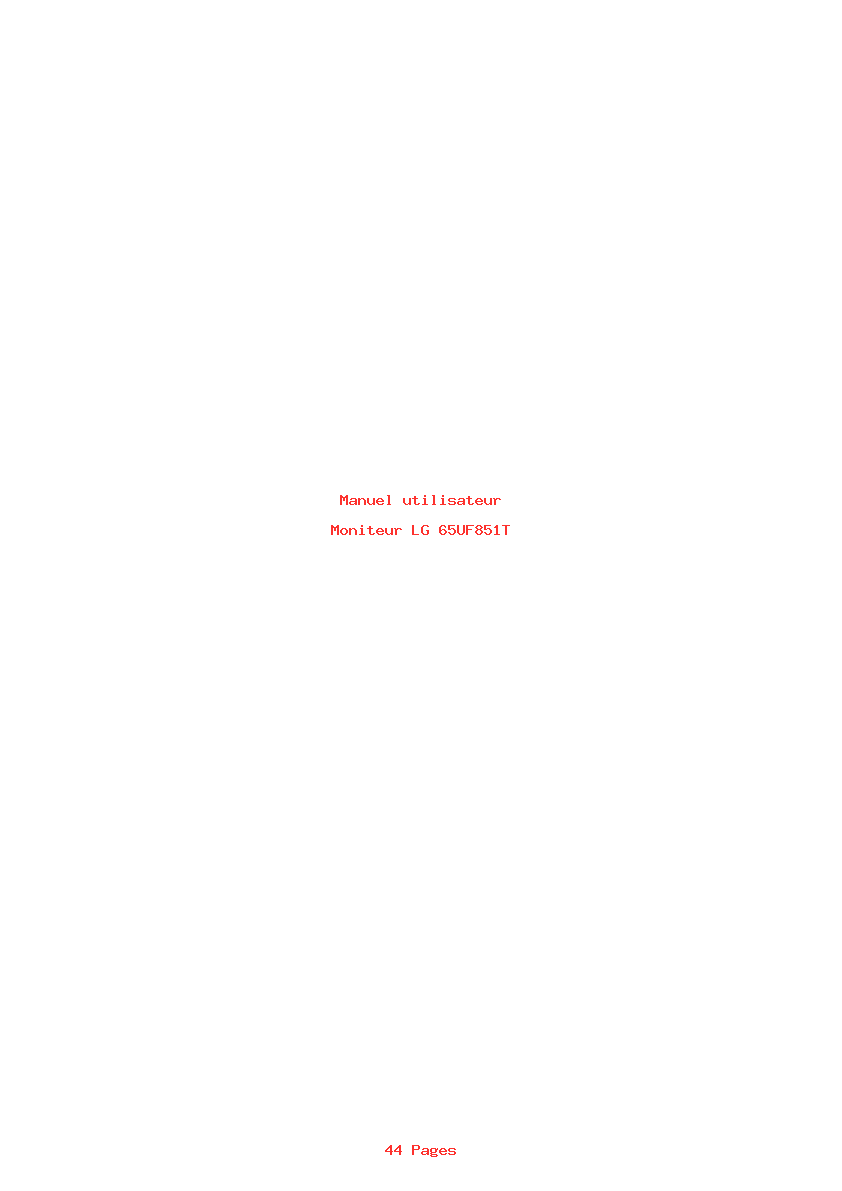 Page 1 de la notice Manuel utilisateur LG 65UF851T