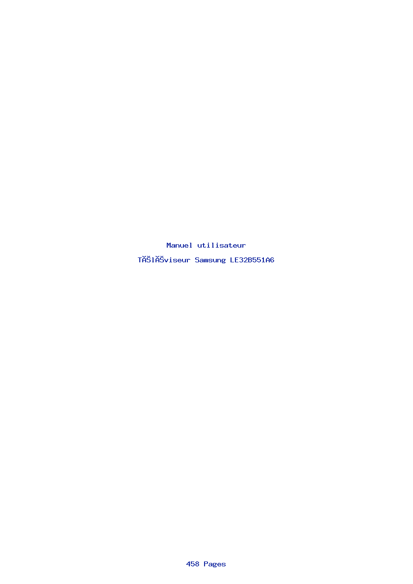 Page 1 de la notice Manuel utilisateur Samsung LE32B551A6