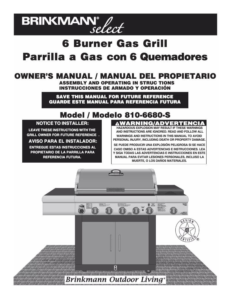 Page 1 de la notice Manuel utilisateur Brinkmann 810-6681-SB