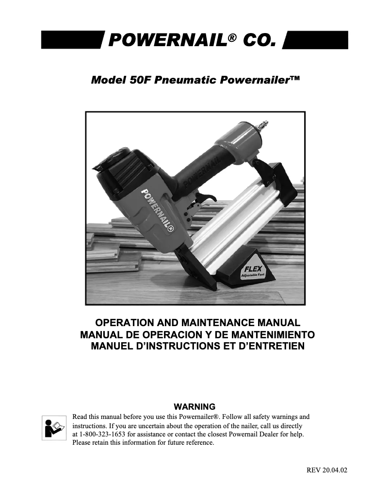 Page 1 of the manual User Manual POWERNAIL 50F