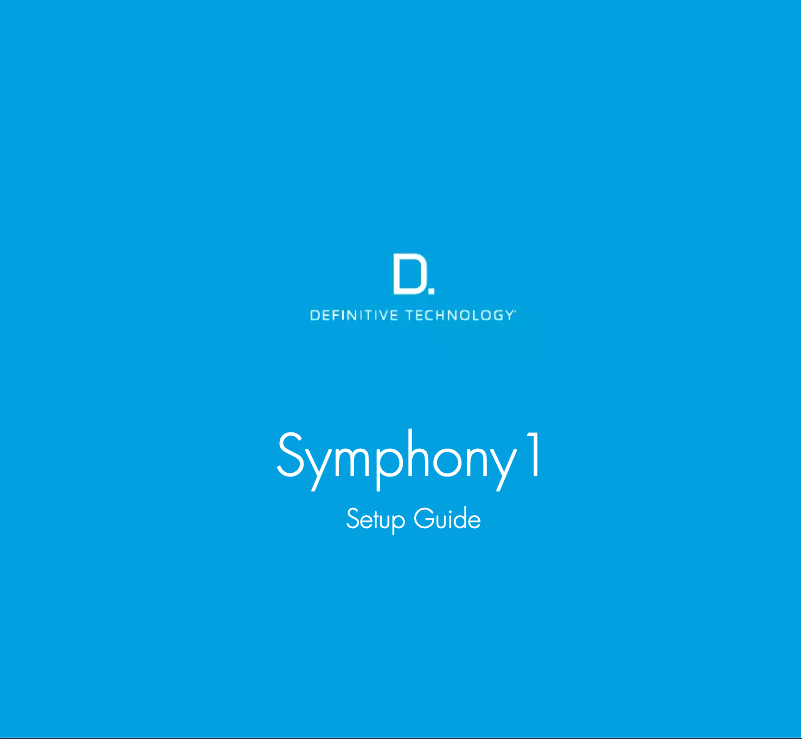 Page 1 de la notice Manuel utilisateur Definitive Technology Symphony 1