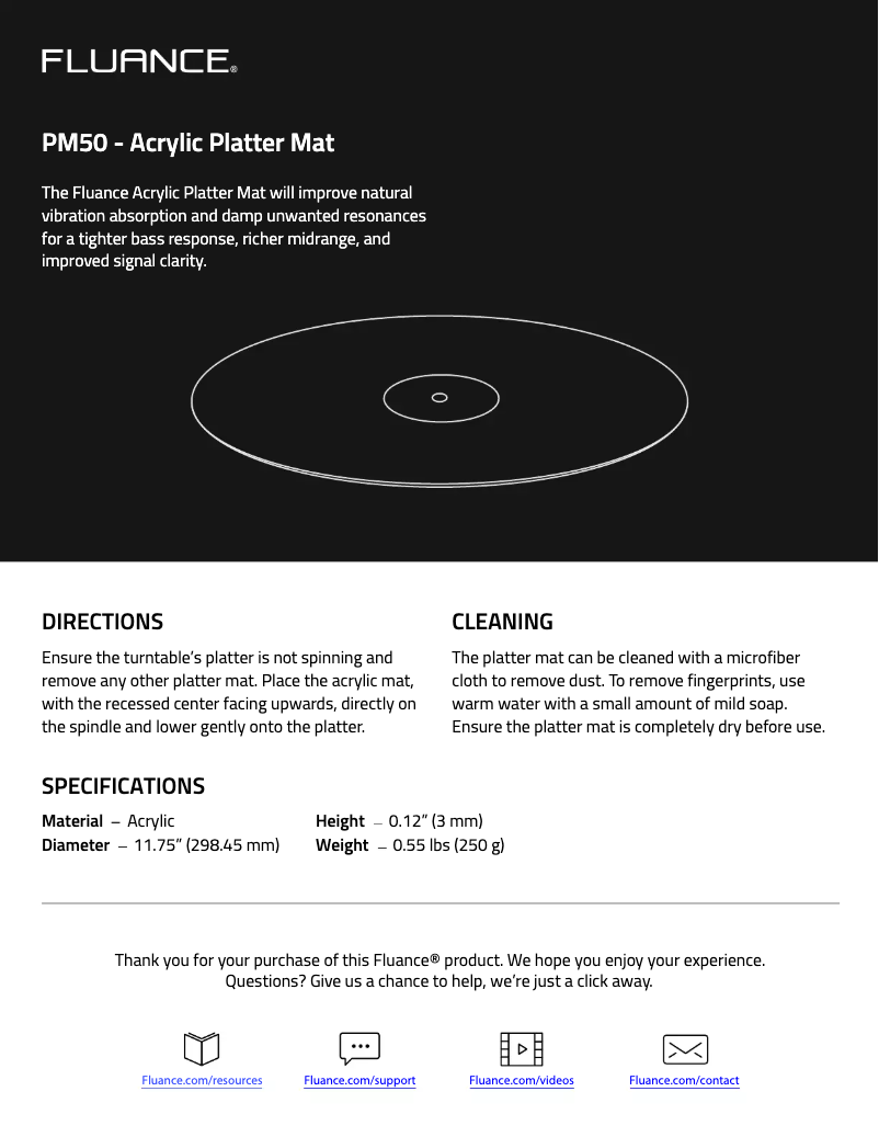 Page 1 de la notice Manuel utilisateur Fluance PM50