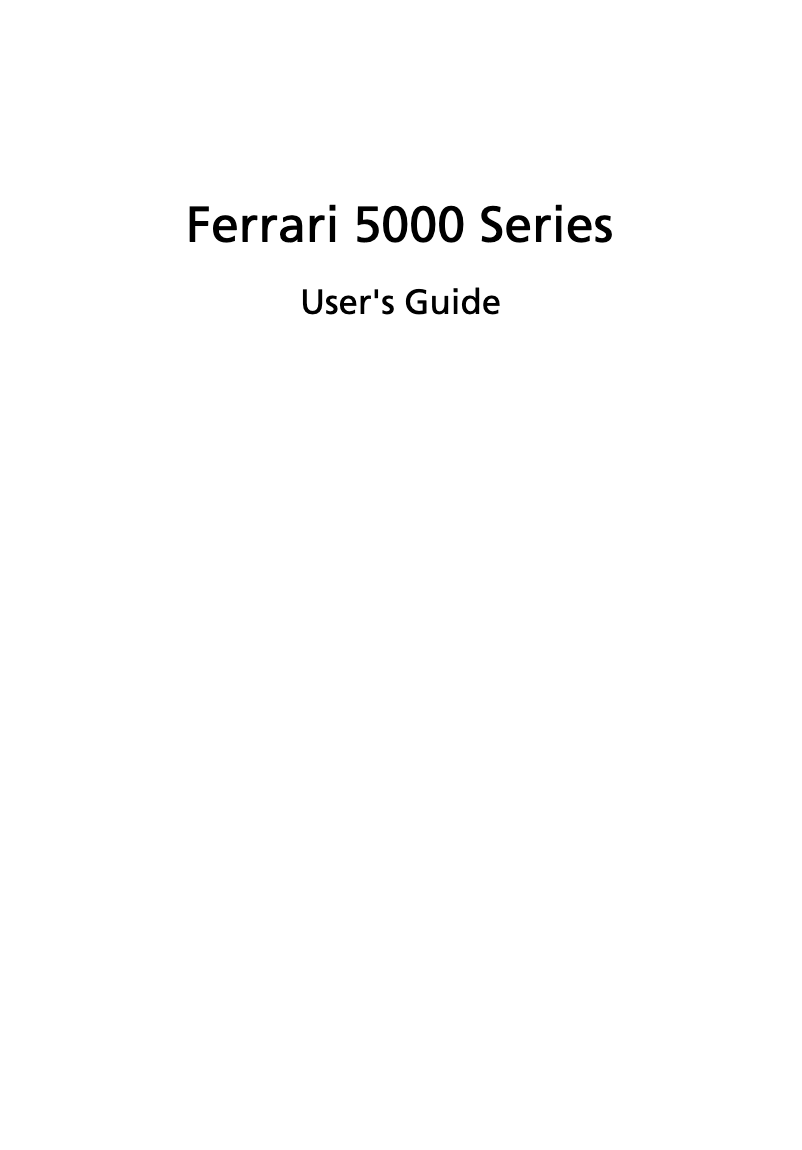 Page 1 de la notice Manuel utilisateur Acer Ferrari 5000