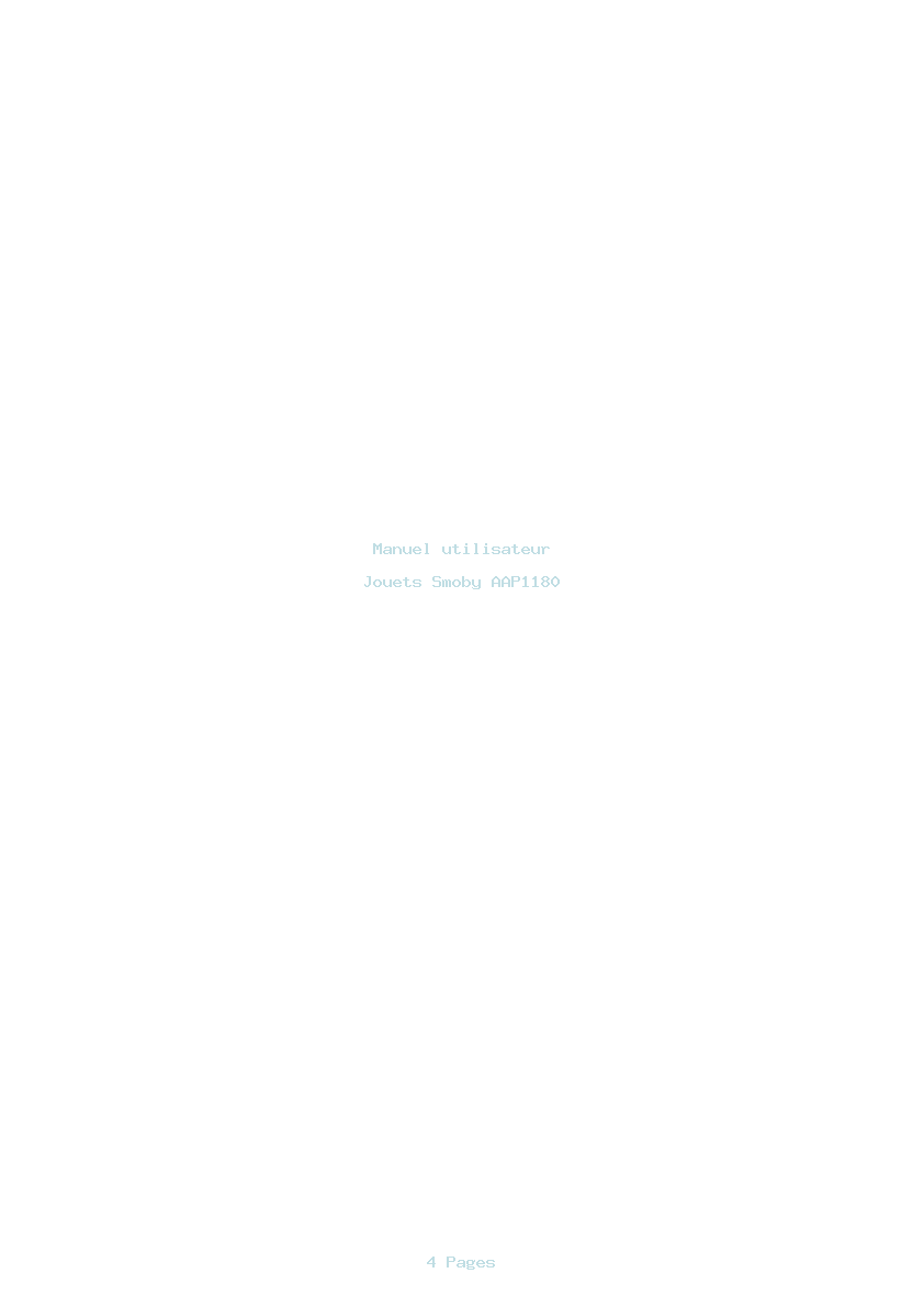 Page 1 de la notice Manuel utilisateur Smoby AAP1180