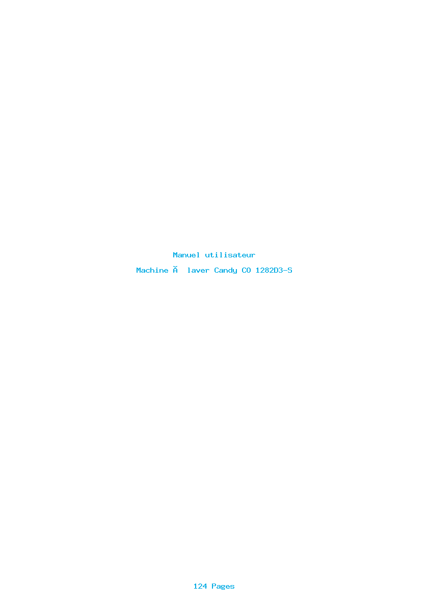 Page 1 de la notice Manuel utilisateur Candy CO 1282D3-S