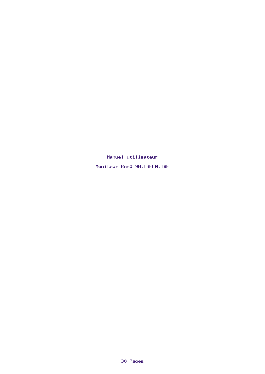 Page 1 de la notice Manuel utilisateur BenQ 9H.L3FLN.I8E