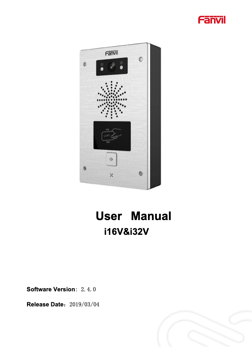 Página 1 del manual Manual de usuario Fanvil i32V