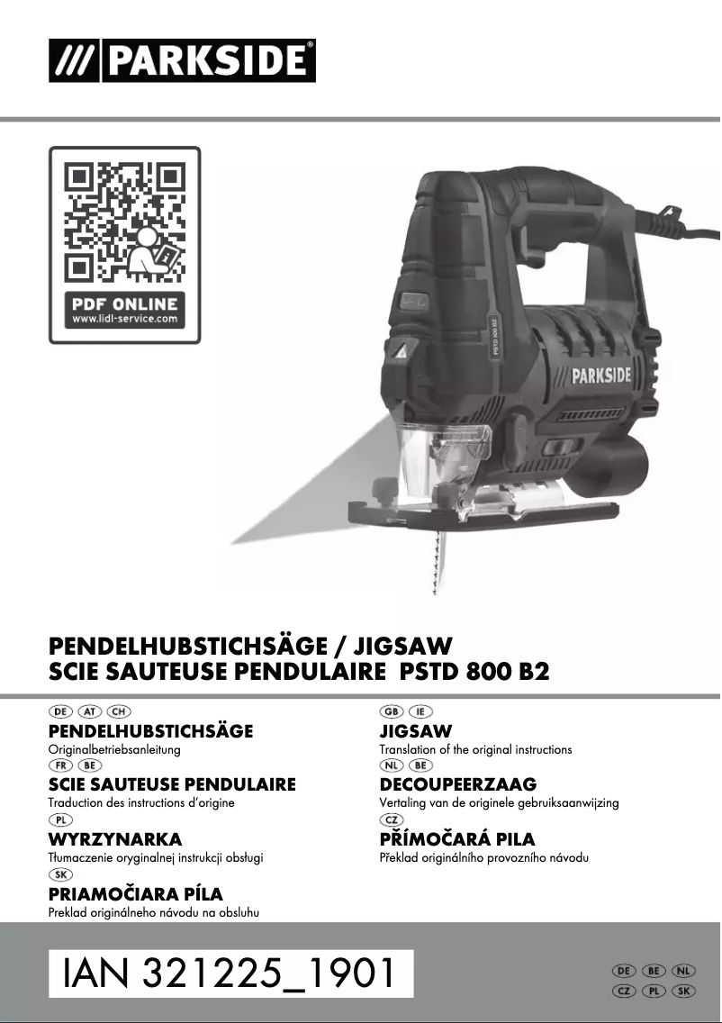 Page 1 de la notice Manuel utilisateur Parkside PSTD 800 B2