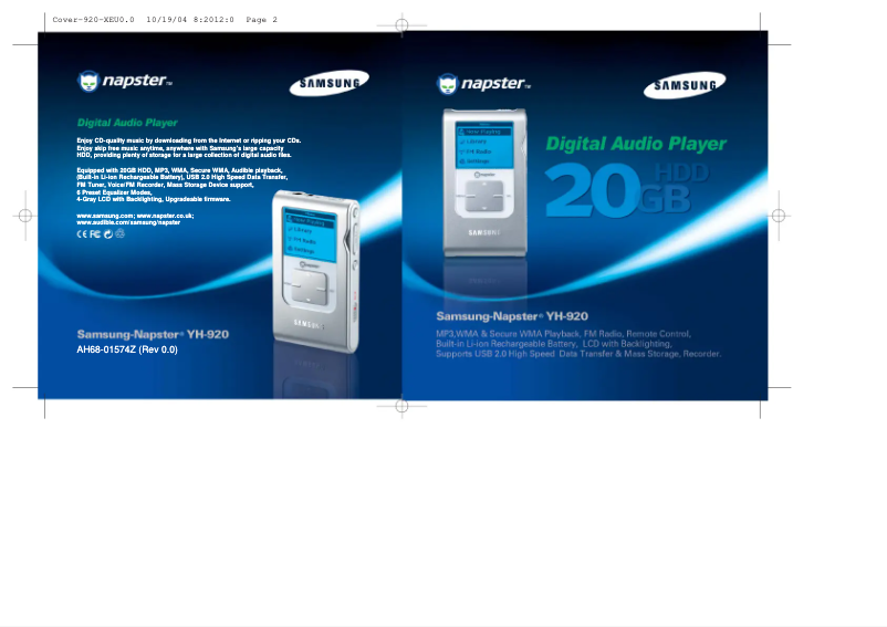 Page 1 de la notice Manuel utilisateur Samsung YH-920GS