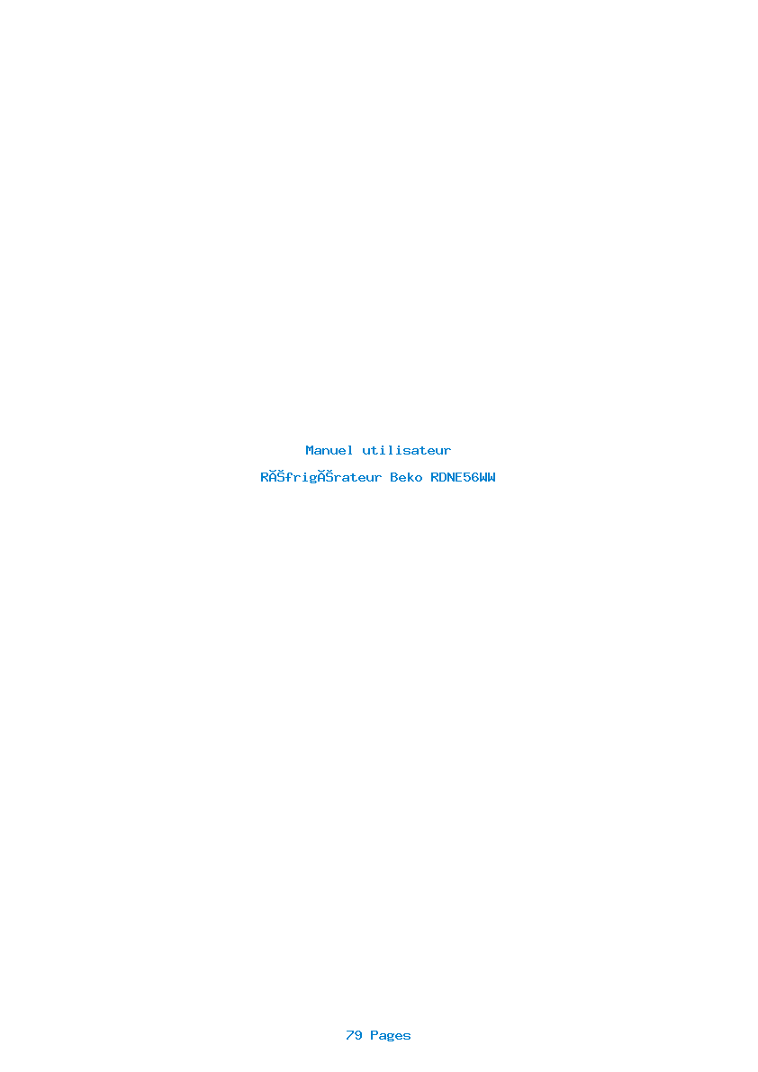 Page 1 de la notice Manuel utilisateur Beko RDNE56WW