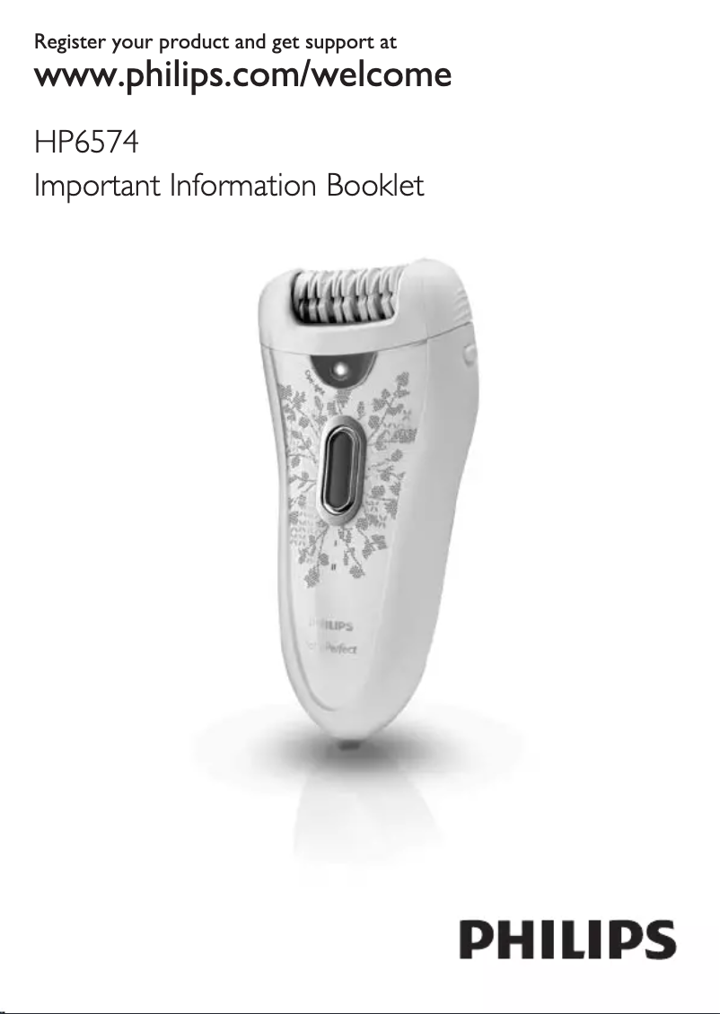 Image de la première page du manuel de l'appareil SatinPerfect HP6574