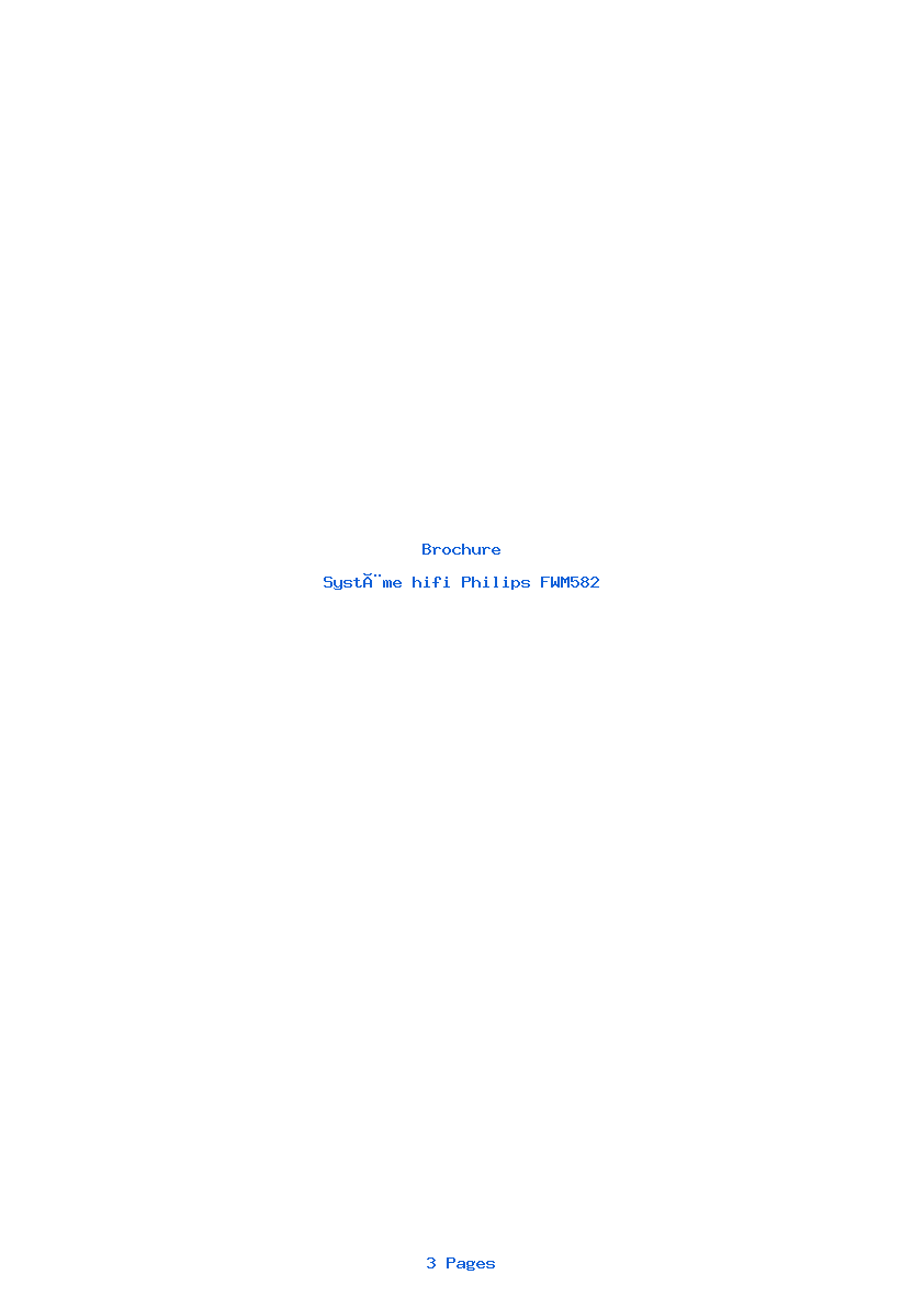 Page 1 de la notice Brochure Philips FWM582