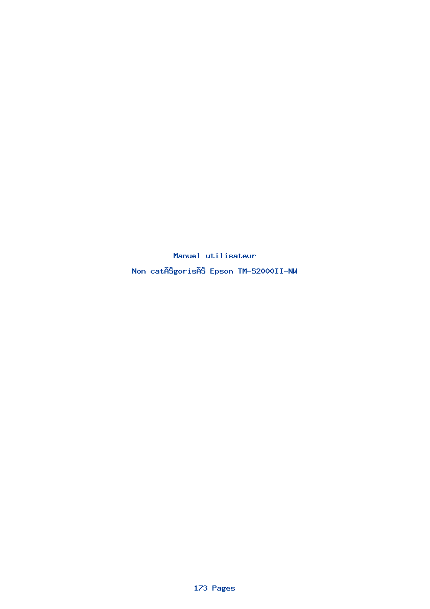 Page 1 de la notice Manuel utilisateur Epson TM-S2000II-NW
