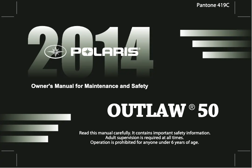Página 1 del manual Manual de usuario Polaris Outlaw 50 (2014)