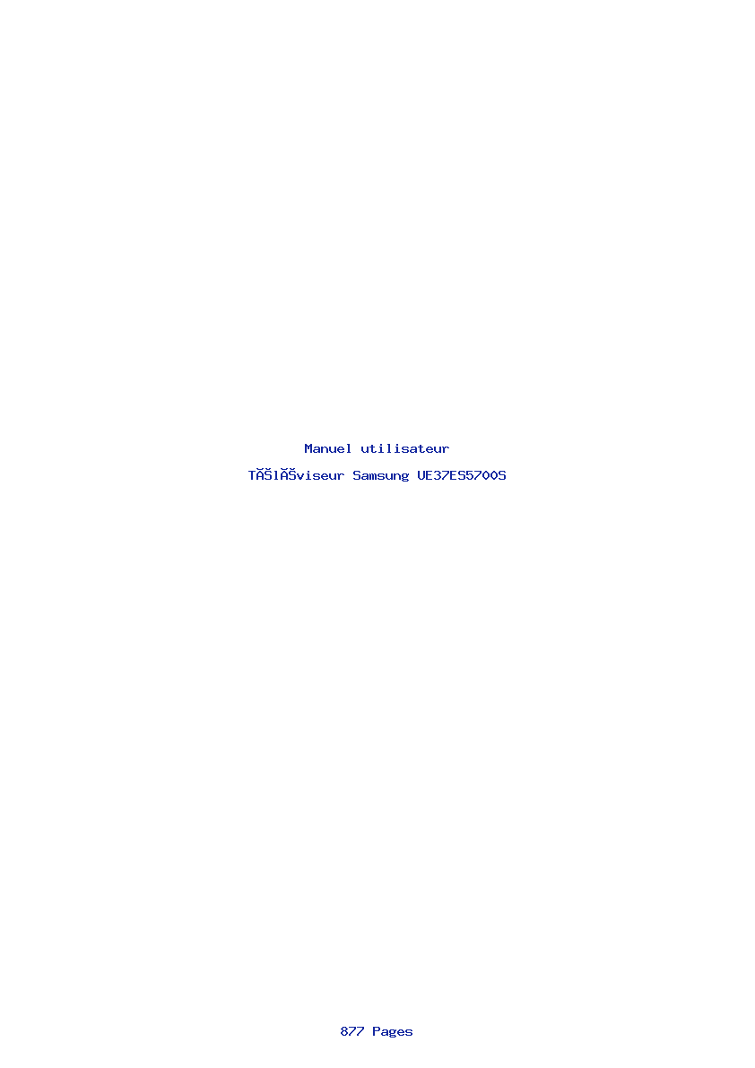 Page 1 de la notice Manuel utilisateur Samsung UE37ES5700S
