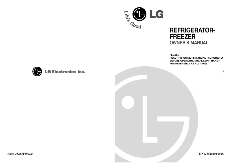 Page 1 de la notice Manuel utilisateur LG GR-U222RL