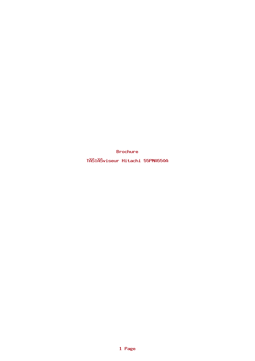 Page 1 de la notice Brochure Hitachi 55PMA550A