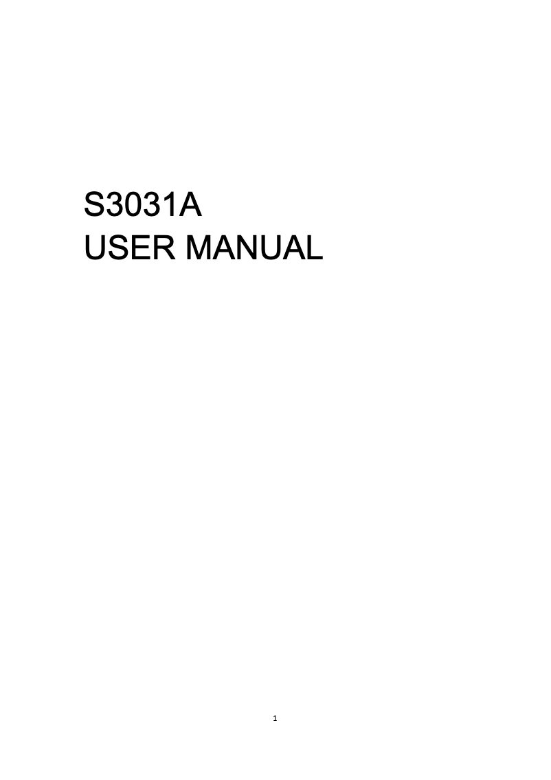 Página 1 del manual Manual de usuario Cello S3031A
