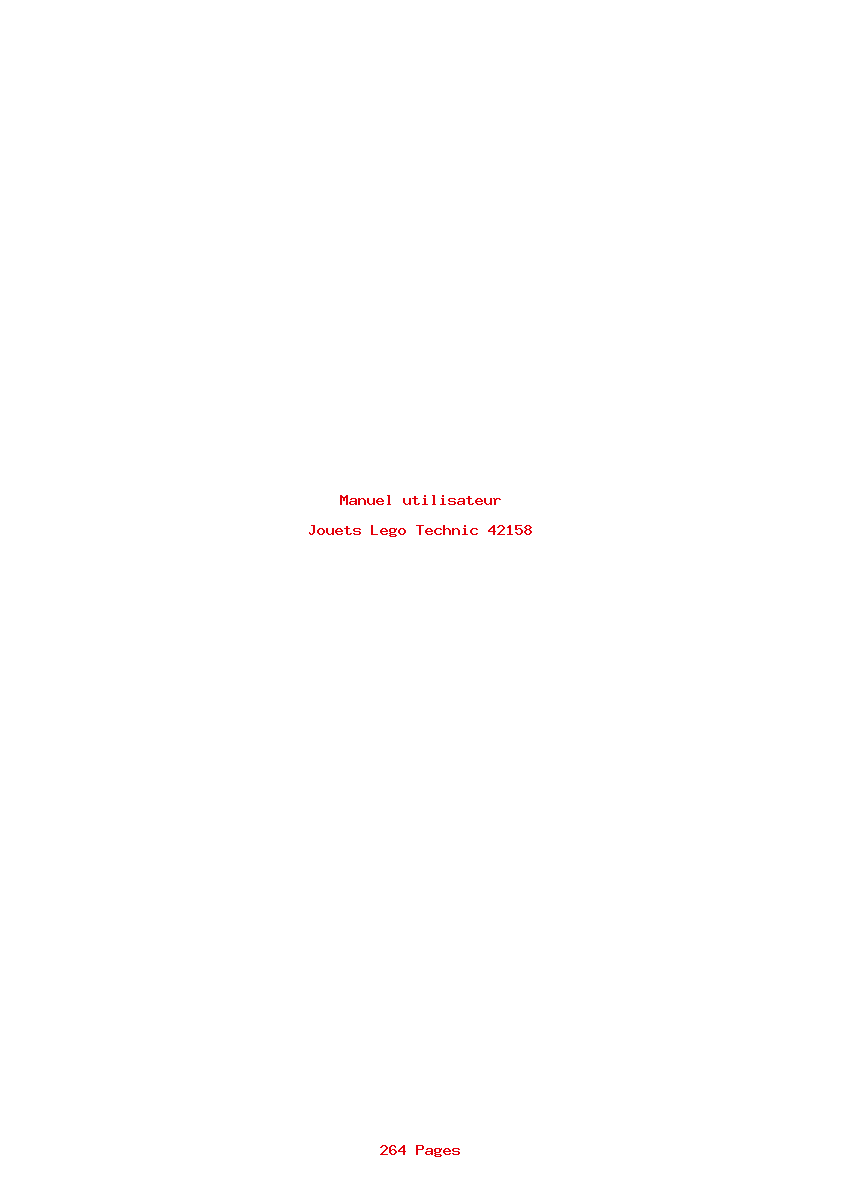 Page 1 de la notice Manuel utilisateur Lego Technic 42158