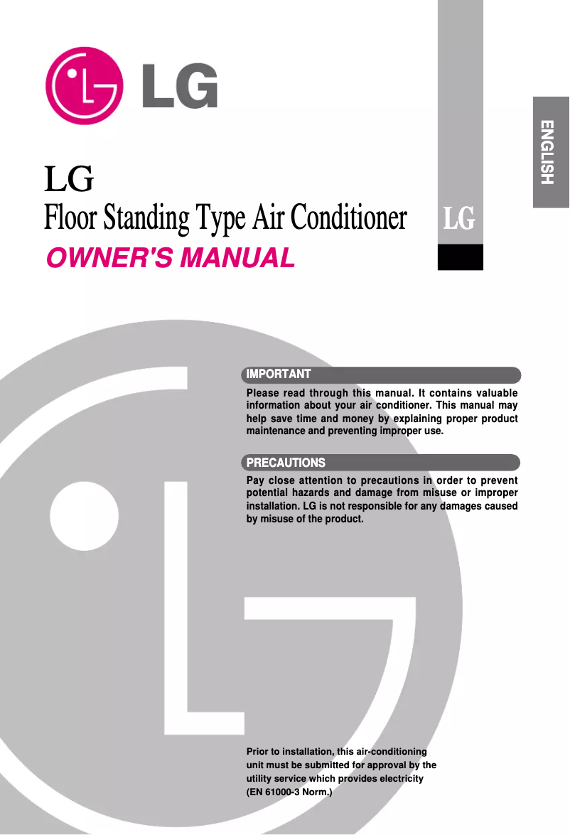 Page 1 of the manual User Manual LG LPNK30638A