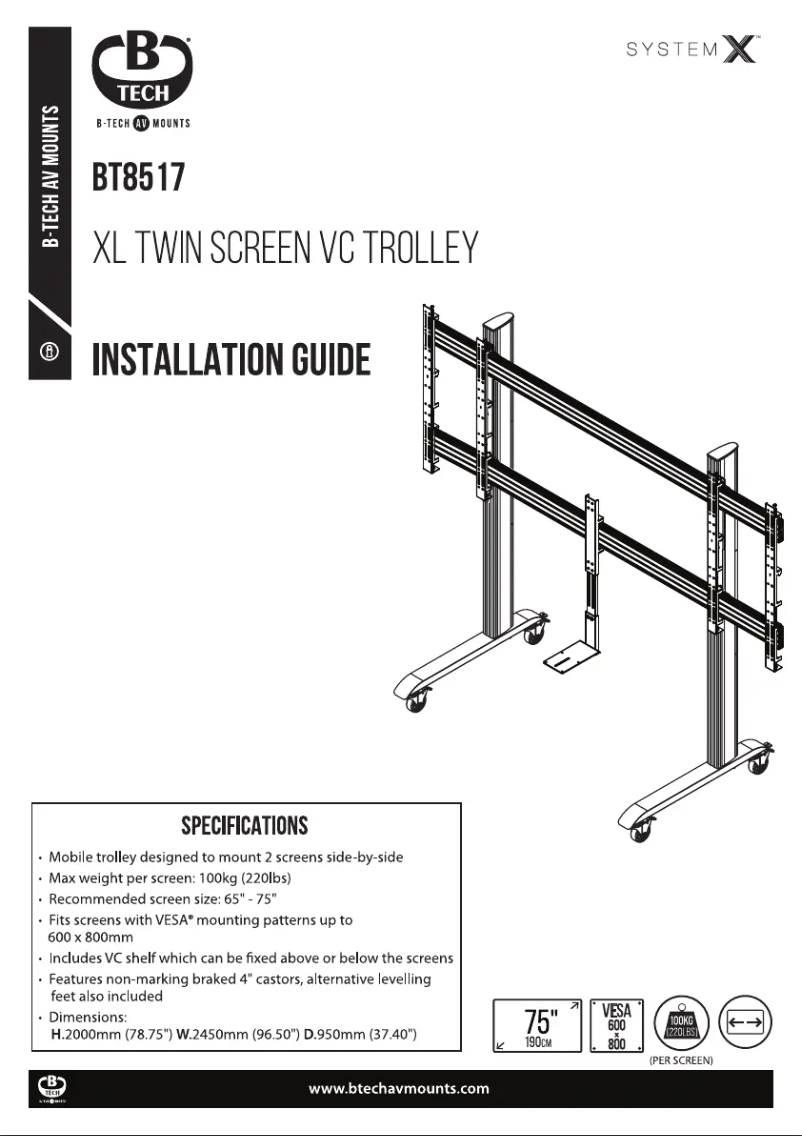 Page 1 de la notice Manuel utilisateur B-Tech BT8517